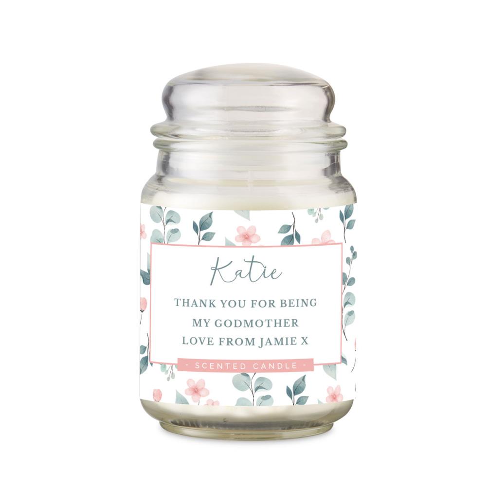 Personalised Floral Large Scented Jar Candle £17.99